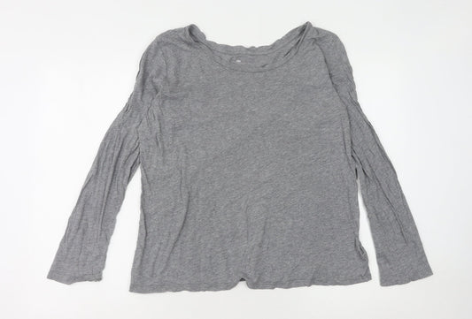 Gap Women's Grey Long Sleeve Basic T-Shirt, M
