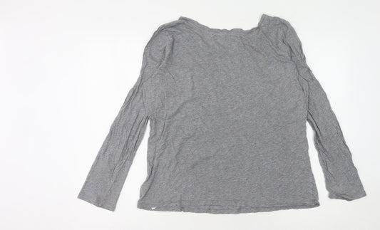 Gap Women's Grey Long Sleeve Basic T-Shirt, M
