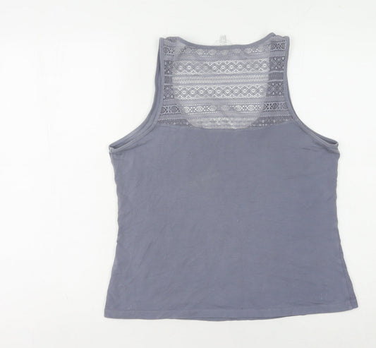 FatFace Women's Blue Tank Top UK 14 Cotton