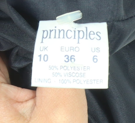 Close-up detail of Principles Women's Black Blazer, size 10, Single-Breasted
