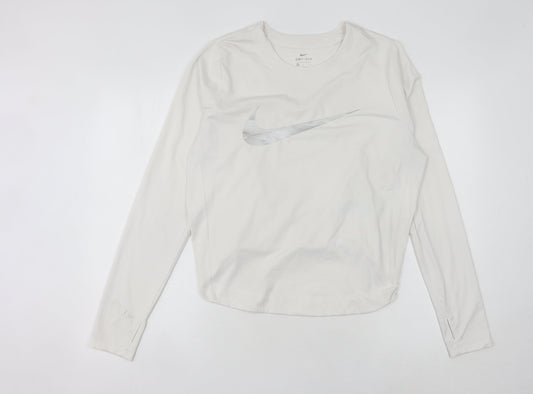 Nike Women's White Long Sleeve Dri-FIT T-Shirt
