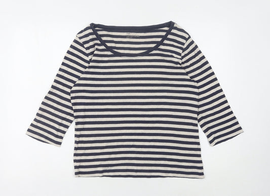 Gap Women’s Black White Striped T-Shirt XL