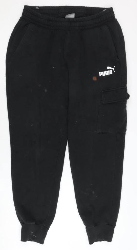 Additional front view of Puma Men's Black Jogger Trousers L - Sportswear