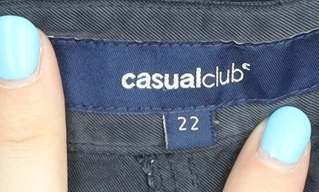 Brand and care label for Casual Club Women's Black Plus Size Shorts, High-Rise, Viscose Blend