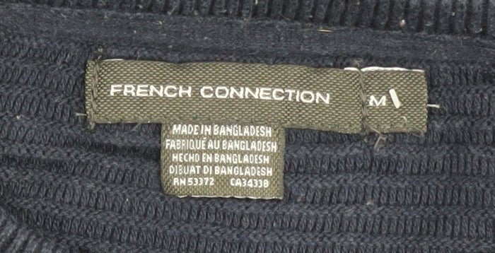 Brand and care label for French Connection Men's Blue Knit Jumper M