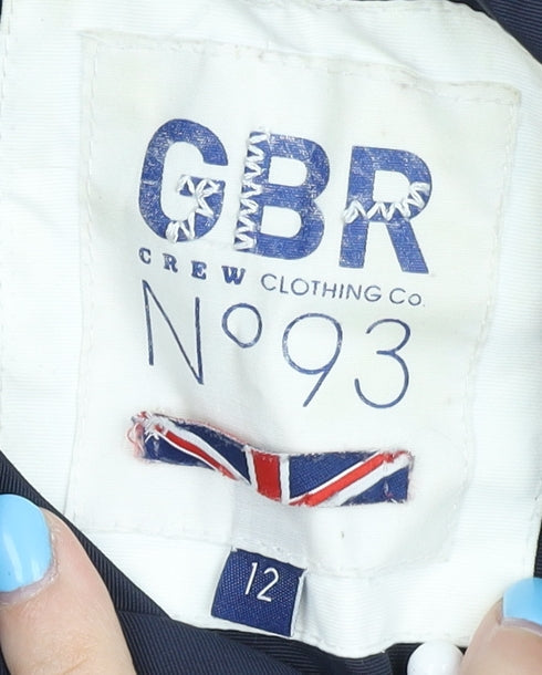 Womens UK Size 12 Regular Crew Clothing Co. Blue Nylon Jacket