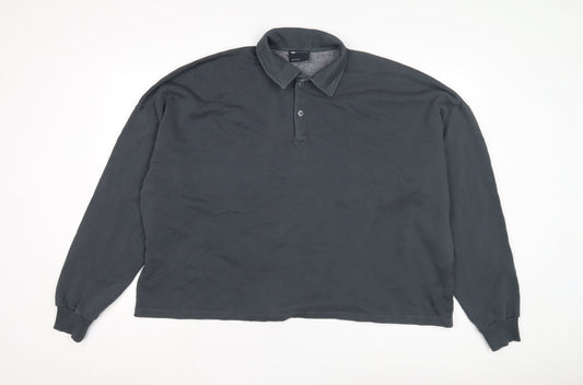 Diesel Men's Black Henley Sweatshirt M