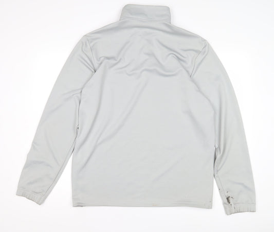 Adidas Men's Grey Sweatshirt, Size L, 1/4 Zip Logo