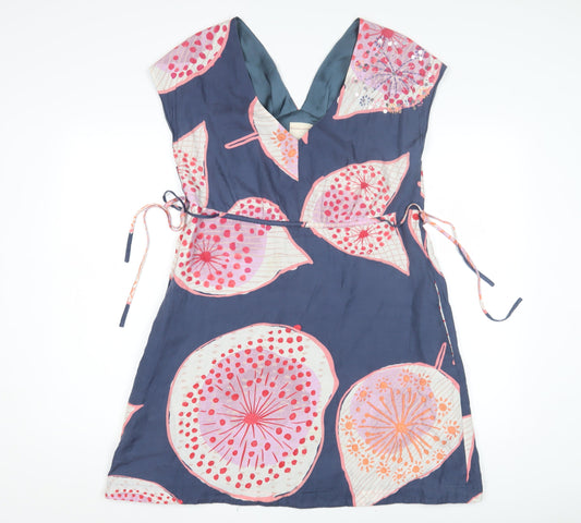 White Stuff Women's Multicolour V-Neck Dress Size 12