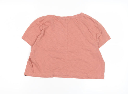 Superdry Women's Pink L Cotton T-Shirt, Casual Crew Neck