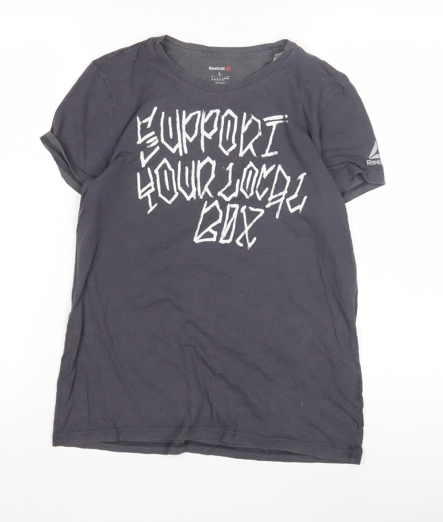 Reebok Unisex Black T-Shirt - L - Casual Crew Neck