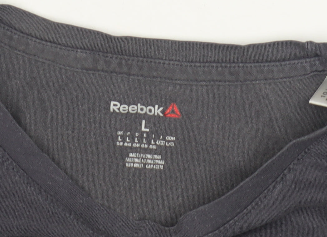 Reebok Unisex Black T-Shirt - L - Casual Crew Neck