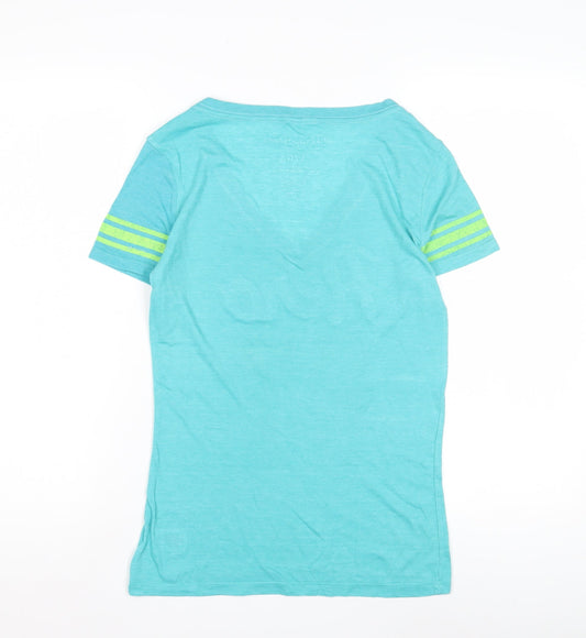 Aeropostale Women's Blue V-Neck T-Shirt, Size L