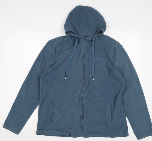 Mountain Warehouse Men's Blue Full Zip Fleece Hoodie L