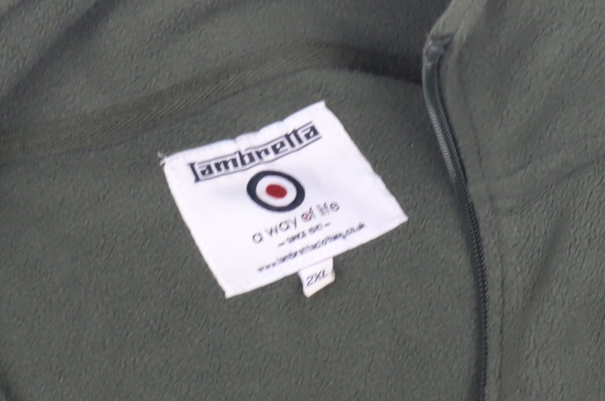 Lambretta Men's Green 2XL Fleece Jacket Zip Casual