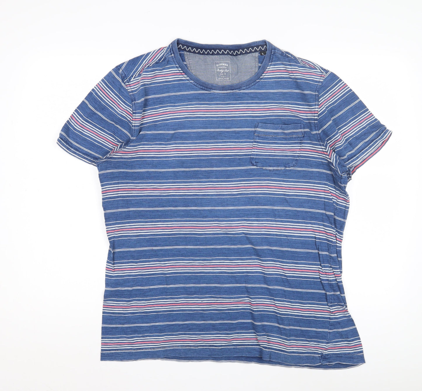 FatFace Women's Blue Striped T-Shirt L