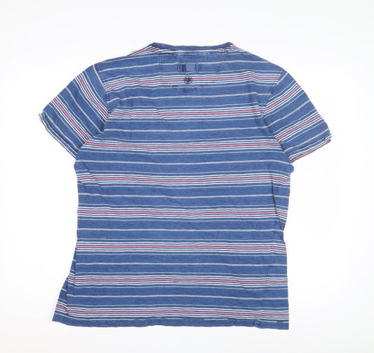 FatFace Women's Blue Striped T-Shirt L