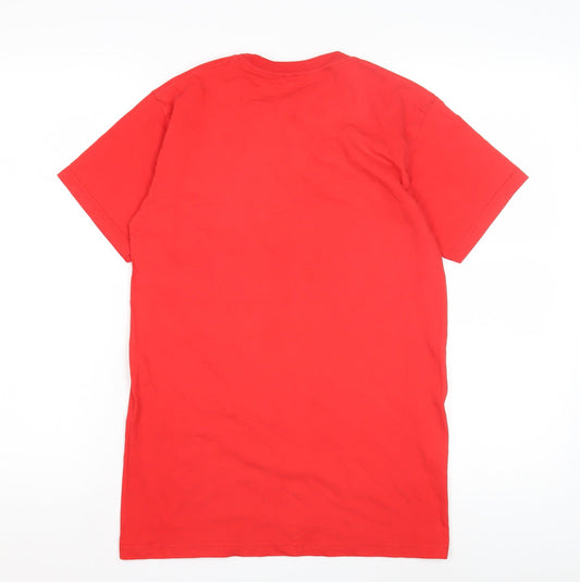 Disney Women's Red Polka Dot Cartoon T-Shirt S