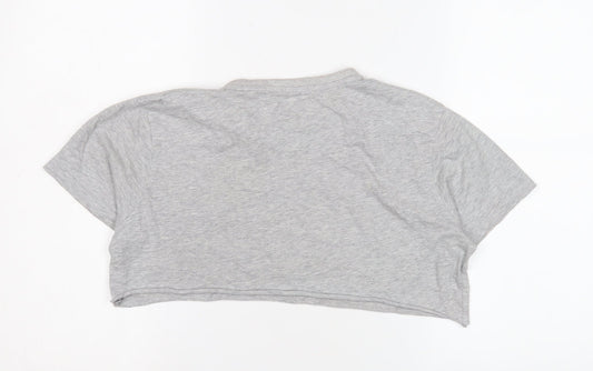 Nike Unisex Grey Cropped T-Shirt, S, Casual Athletic Style