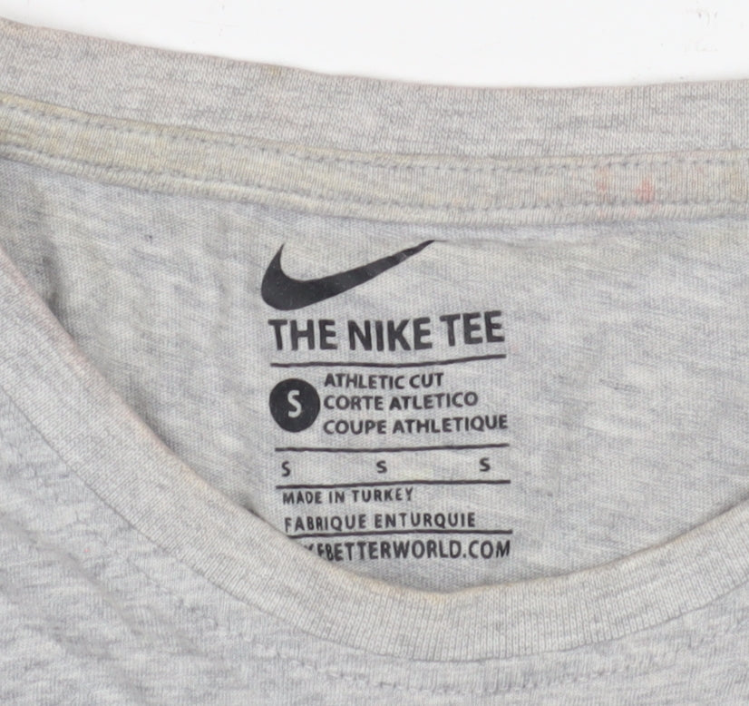 Nike Unisex Grey Cropped T-Shirt, S, Casual Athletic Style