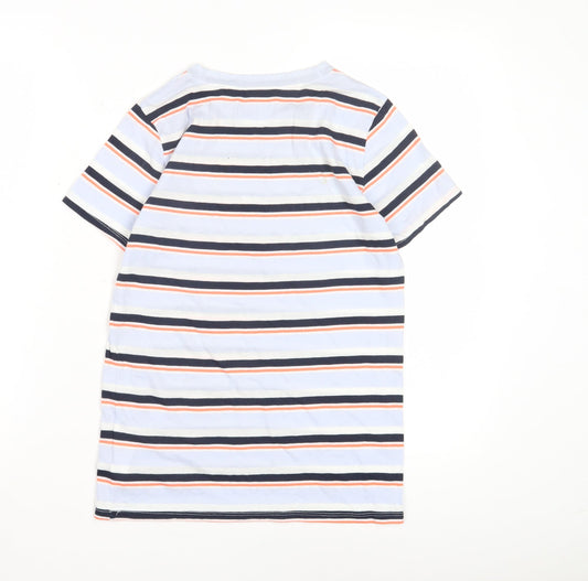 Hollister Boys' Multicoloured Striped Crew Neck T-Shirt XS