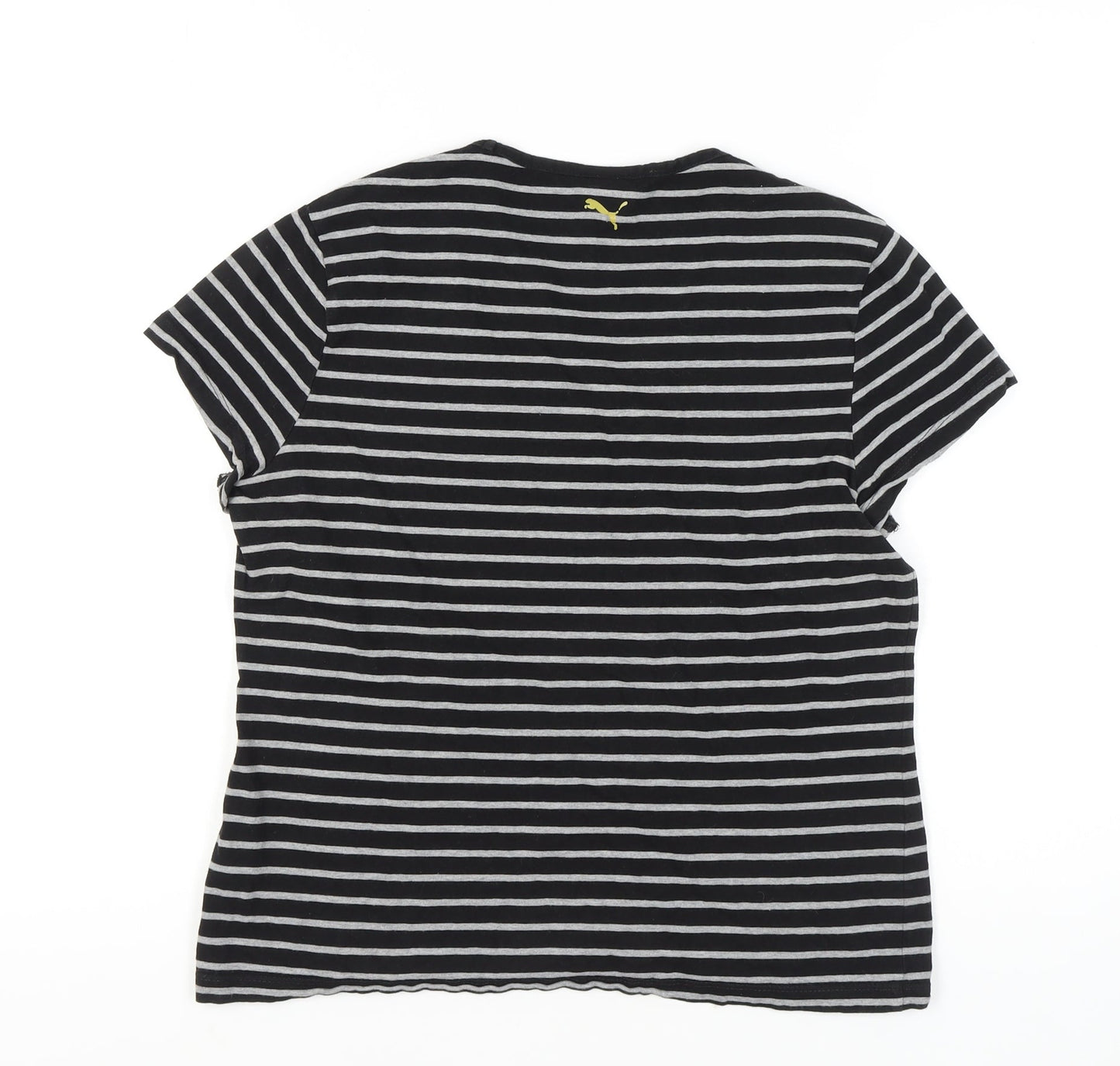Puma Women's Black Striped T-Shirt XL