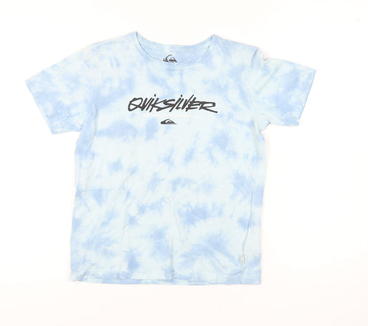 Quiksilver Unisex Blue Tie-Dye T-Shirt Size 10