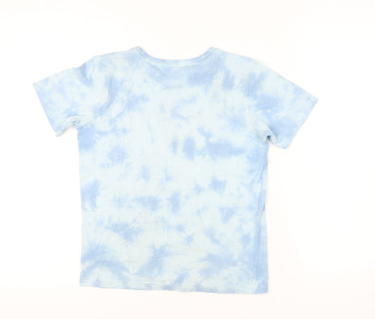 Quiksilver Unisex Blue Tie-Dye T-Shirt Size 10