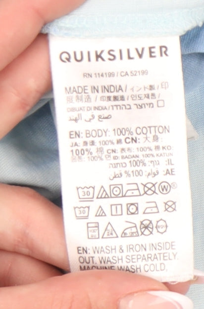 Quiksilver Unisex Blue Tie-Dye T-Shirt Size 10