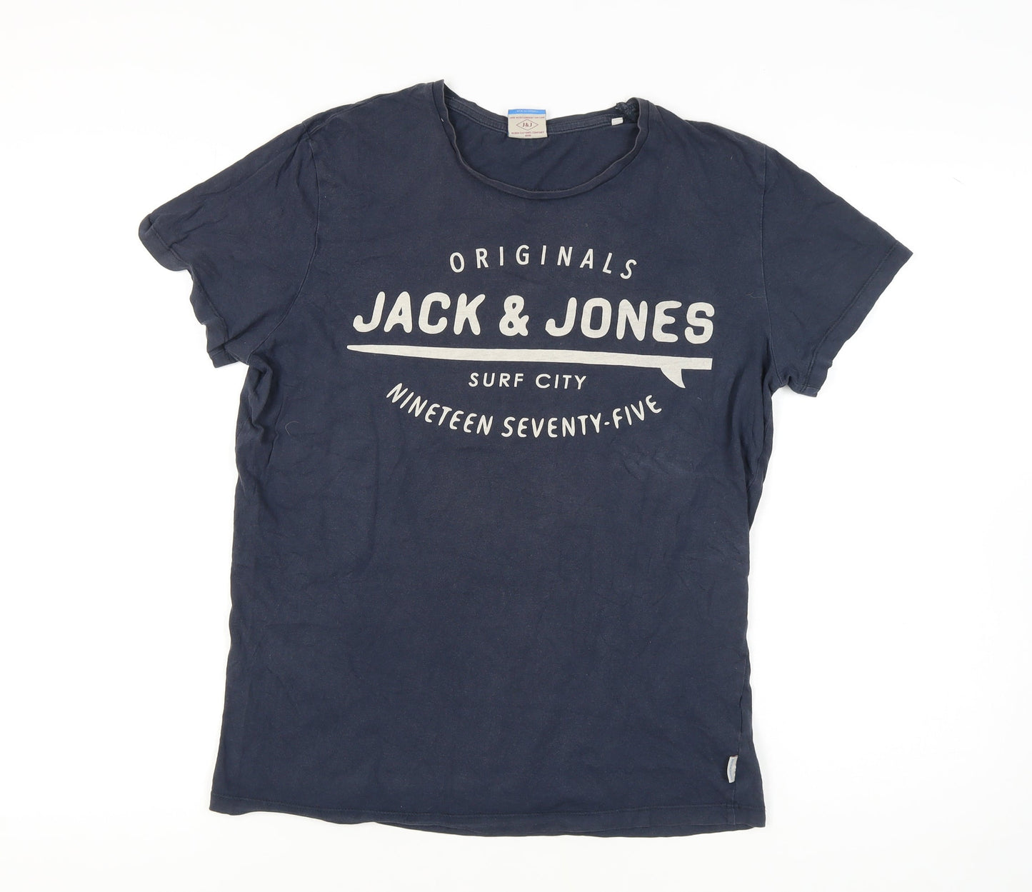 Jack & Jones Men's Blue Medium Crew Neck T-Shirt