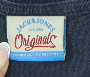 Jack & Jones Men's Blue Medium Crew Neck T-Shirt