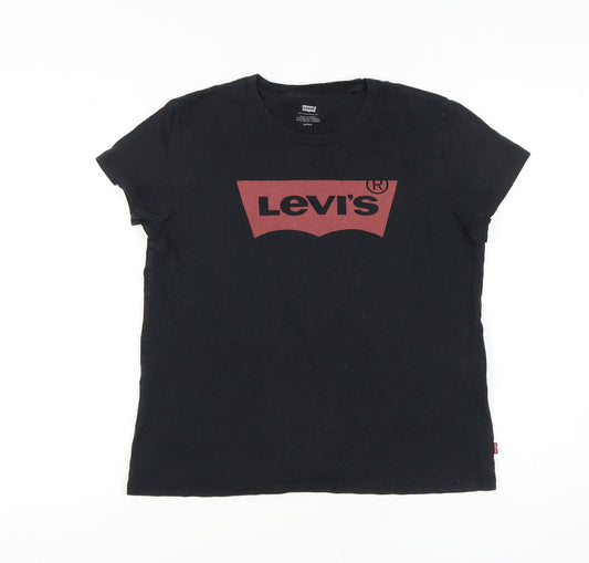 Levi's Women's Black T-Shirt Size S Casual Crew Neck