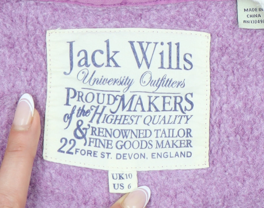 Jack Wills Women Purple Full Zip Hoodie Size 10