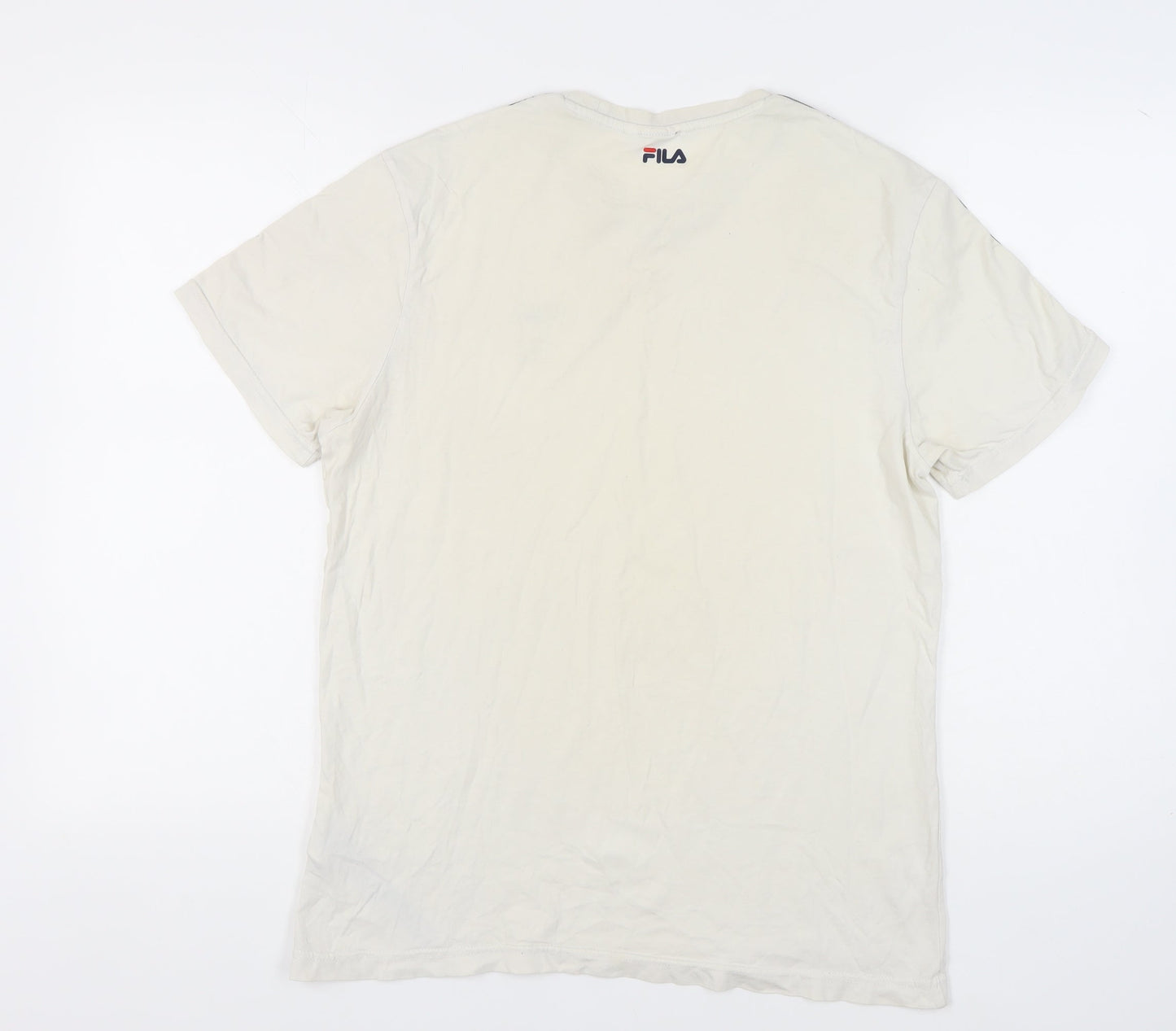 FILA Men's White XL T-Shirt, Short Sleeve, 100% Cotton