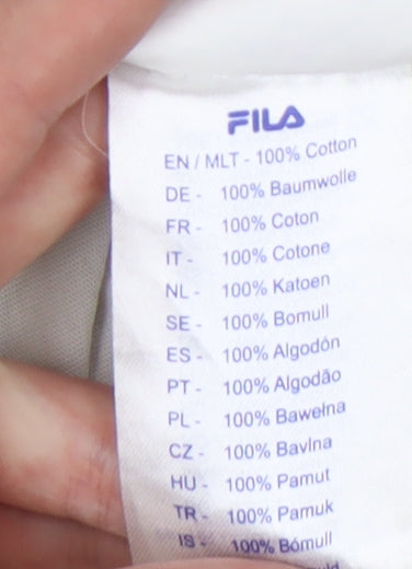 FILA Men's White XL T-Shirt, Short Sleeve, 100% Cotton