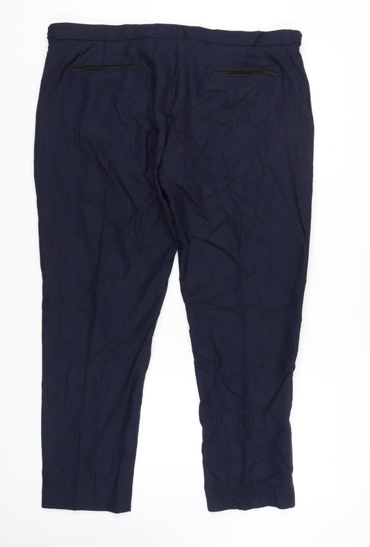 Marks and Spencer Men's Blue Wool Trousers Size 42