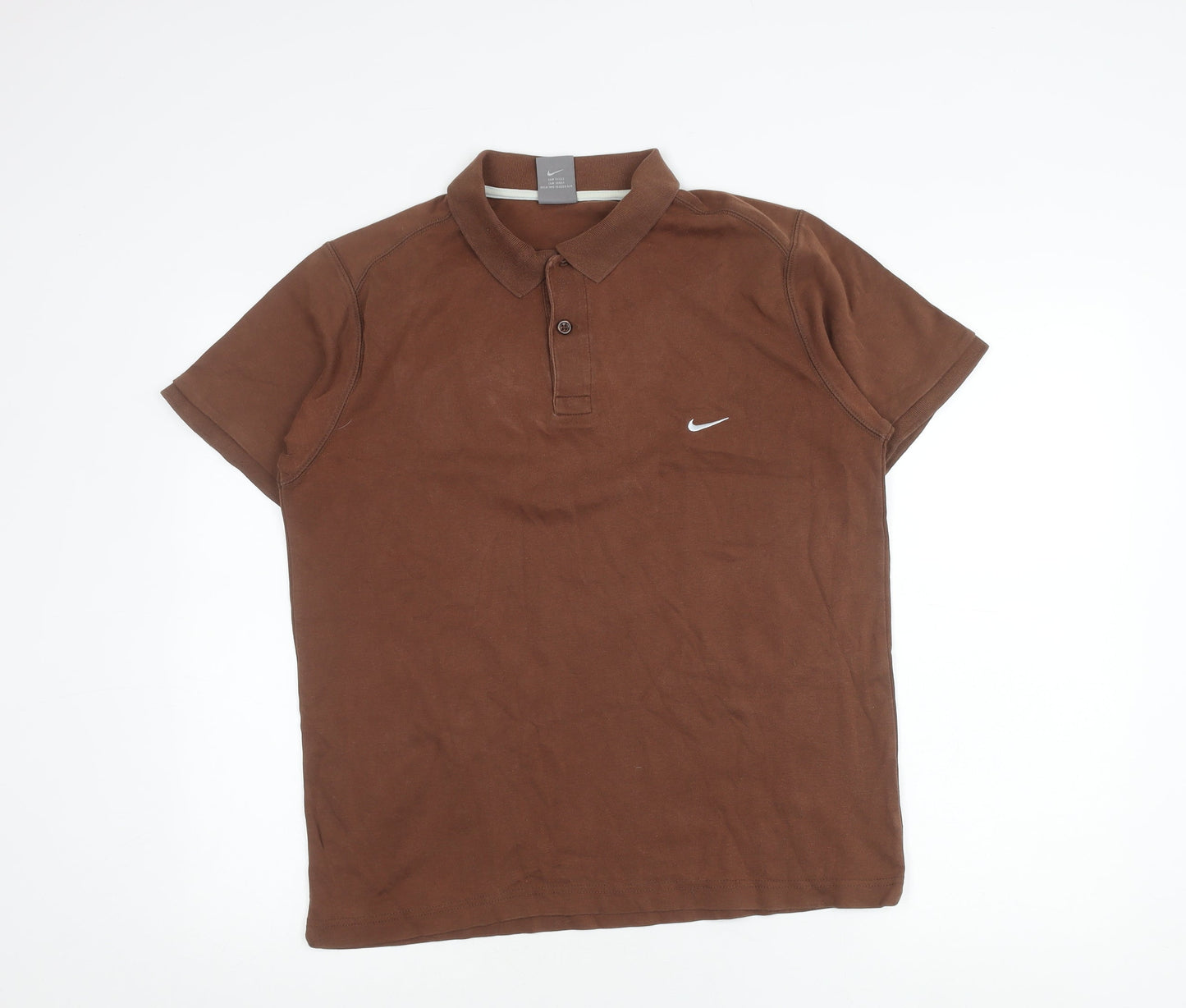 Nike Men's Brown Polo Shirt, Size L, Short Sleeve, Casual