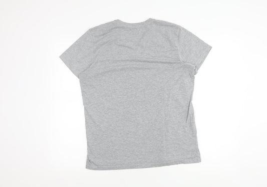 Asics Men's Grey T-Shirt, M, Short Sleeve, Casual Wear