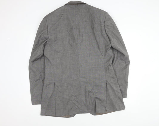 Burton Men's Grey Long Blazer, Size 42L, Formal Jacket