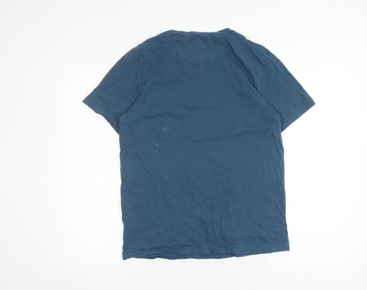 Farah Men's Blue Crew Neck T-Shirt Medium Size