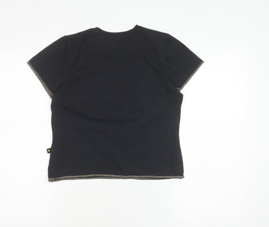 Maui Girl Black Graphic Print T-Shirt for Girls, Size 14