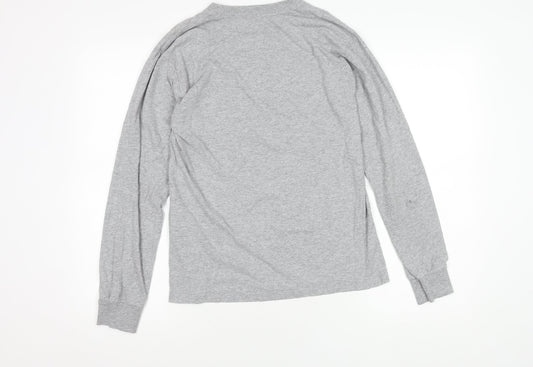Vans Men's Grey Crew Neck Long Sleeve T-Shirt Small