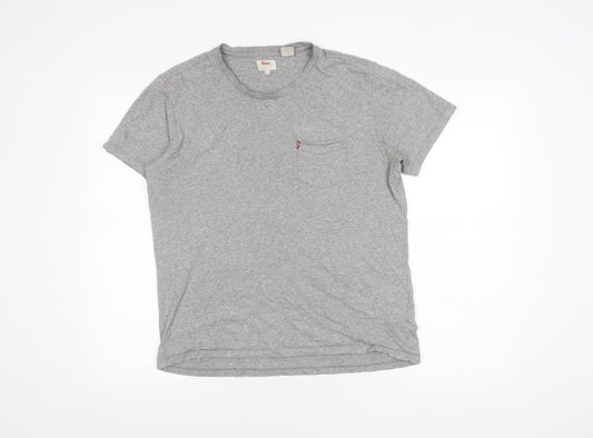 Levi's Unisex Grey Cotton T-Shirt M Casual Regular Fit