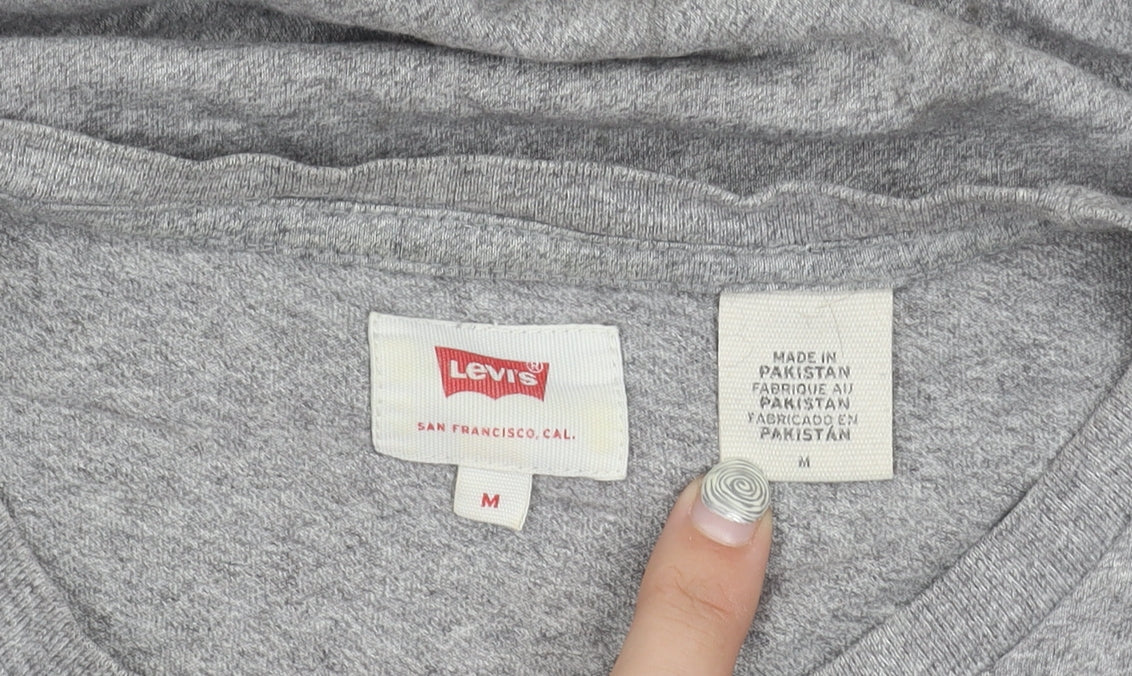Levi's Unisex Grey Cotton T-Shirt M Casual Regular Fit