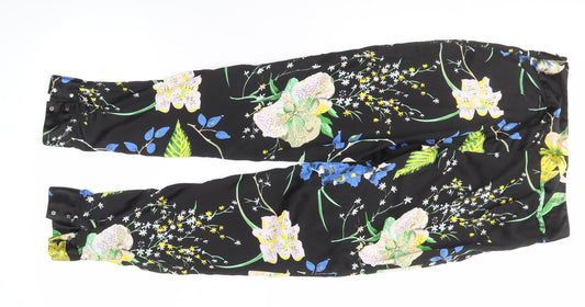 Vila Women's Black Floral Trousers, Size M