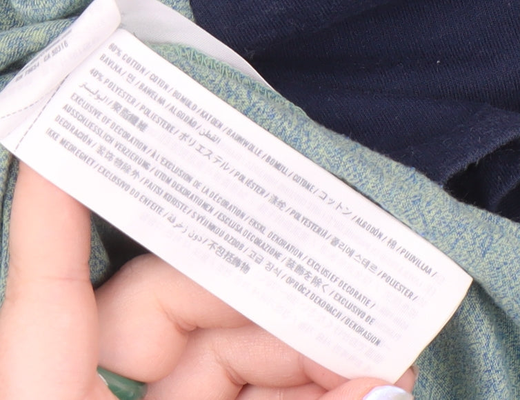 Hollister Men's Blue Colourblock Crew Neck T-Shirt - Size S