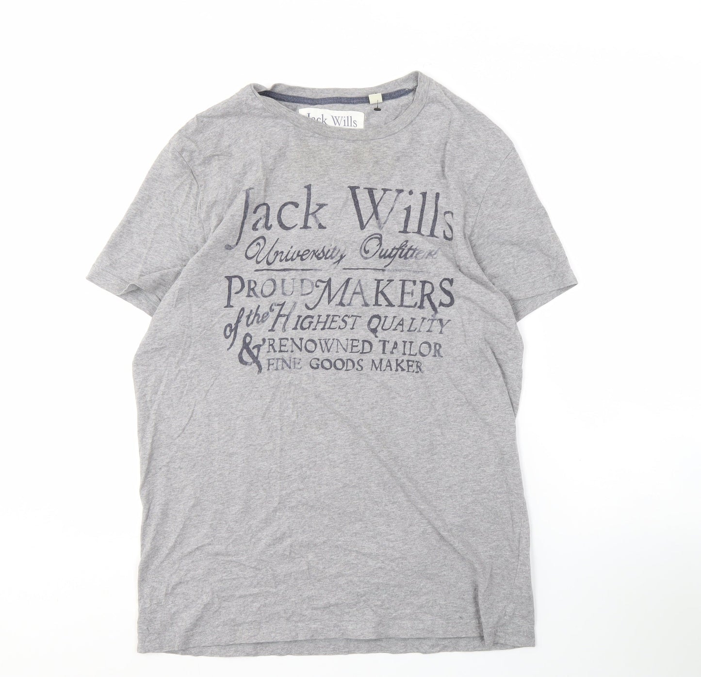 Jack Wills Men’s Grey Graphic Logo T-Shirt L