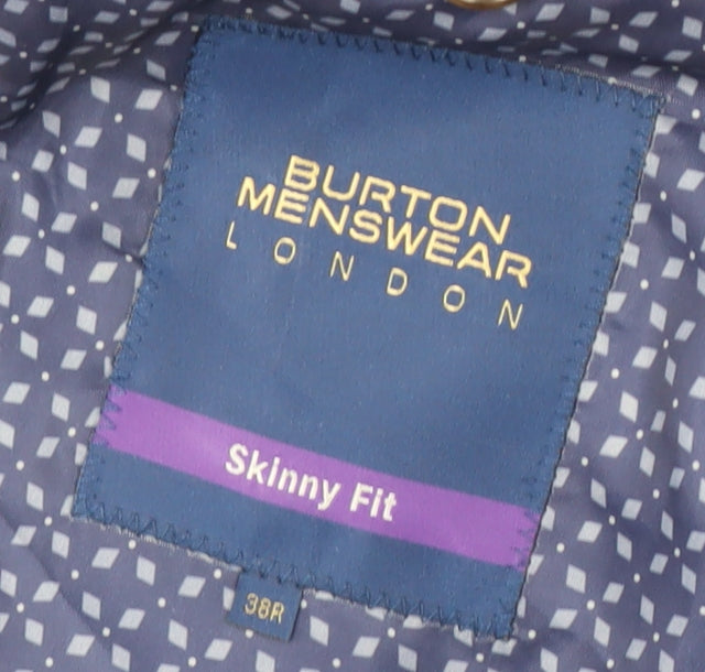 Brand and care label for Burton Menswear London Blue Blazer Men 38 Slim Fit