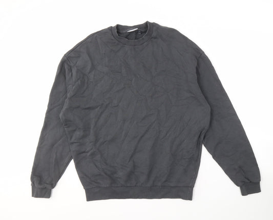 Additional front view of ASOS DESIGN Black Men's Sweatshirt S Pullover