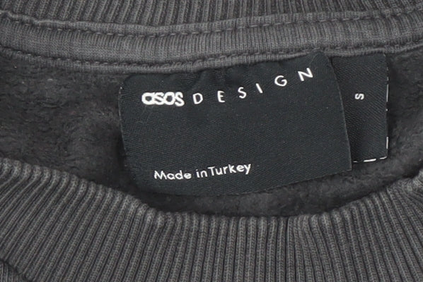 Brand and care label for ASOS DESIGN Black Men's Sweatshirt S Pullover